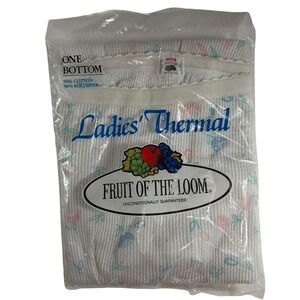 Vintage Deadstock 1984 Fruit Of the Loom Ladies Thermal Bottom Medium Floral NOS